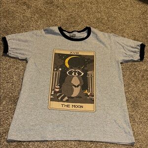 Gildan Gray Raccoon Graphic Tee